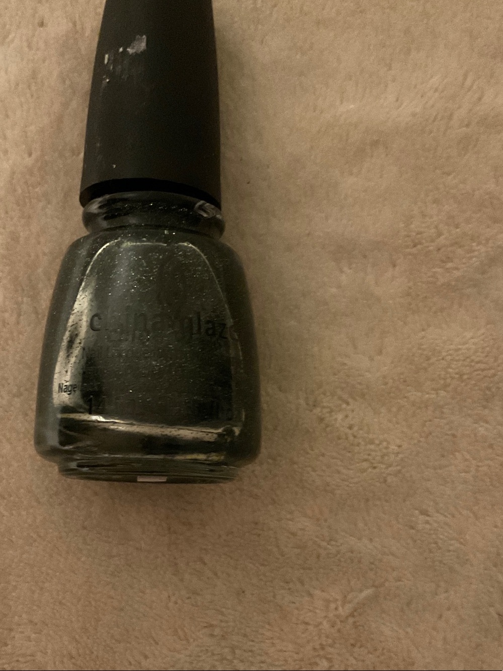 Shimmery Charcoal Nail Polish - Metallic Black